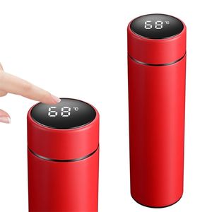 500ml Intelligent Thermos Bottle Vacuum Flasks Temperature Display Stainless Steel Insulated Water Bottle Coffee Mug Thermo Cup 201221