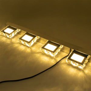 Nodic Art Decor Beleuchtung Moderne wasserdichte Spiegelwand-LED-Licht Badezimmer Quadratische Luxus-Kristallleuchte mit vier Lichtern Kristalllampe