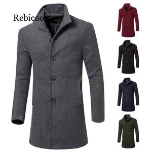 Trench da uomo Cappotto da uomo Casual Giacca lunga Streetwear Slim Solid Giacca a vento maschile Trench In1