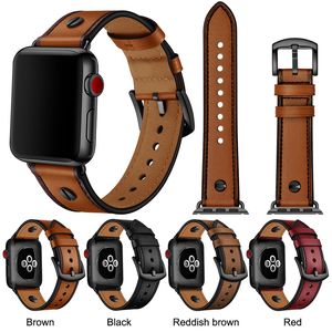 Premium Smart Leather Watch Band Straps for iWatch Apple Watch Bands Series 12345678 Replacement Accessories For Men Women 44mm 38mm