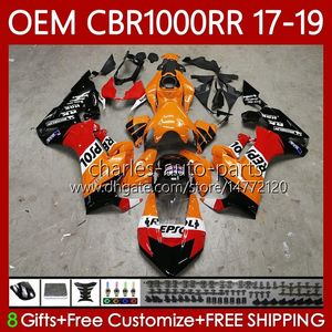 Spritzgusskörper + Tank für Honda CBR 1000 CBR1000 RR CC 1000cc 17-19 Körperarbeit 75NO.0 CBR1000CC CBR1000RR 17 18 19 CBR 1000RR 2017 2018 2019 OEM Fairing Repsol Orange