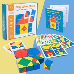 Giocattolo per bambini in età prescolare 3D Jigsaw Puzzle Pensiero spaziale Apprendimento educativo Monterssori Giocattolo in legno per bambini 201218