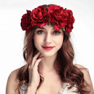 Decorações de Natal Diwoni Simulation Rose Hair Band Ball Holiday Holiday Western Style Temperamento Explícito decorar band1