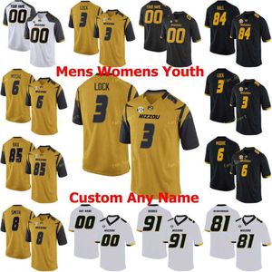 Custom Missouri Tigers College Fotboll Jersey 27 Brock Olivo 3 Drew Lock 3 Shawn Robinson 33 Markus Golden Män Kvinnor Ungdom Stitched