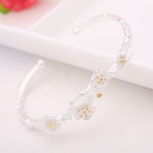 Fashion Charm Women Silver Plated Chain Daisy Flower Charm Bracelets & Bangles for Women Popular Party Wedding Jewelry Best Gift Q0717