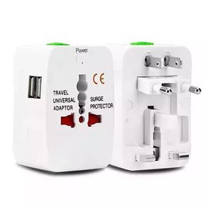 Wszystko w jednym uniwersalnym międzynarodowym adapterowi wtyczkę 2 port USB World Travel AC Ładowarka zasilania Adapter AU US UK Converter Wtyczki Adaptery z polem detalicznym