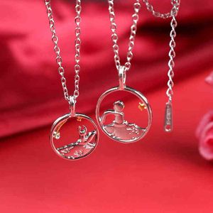 Fashion Couple Necklace For Lovers Prince Little Fox Pendant Necklace Valentine's Day Jewelry Anniversary Best Friends Gift G1206