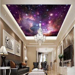 Custom 3D soffitto moderno carta da parati per soggiorno colorato stellato cielo murale 3d sfondi