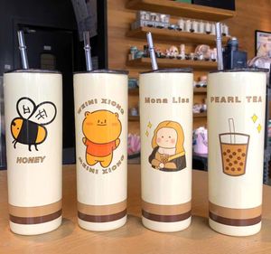 The latest 22OZ stainless steel straw cup mug, double-layer straight coffee cups, a variety of colors and styles, supports custom logos