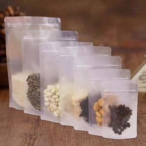 100pcs lot Matte Frosted Zipper Bag Pouches Reusable Sealable Storage Stand Up Plastic Bags for Dried Food Tea Snacks Packging