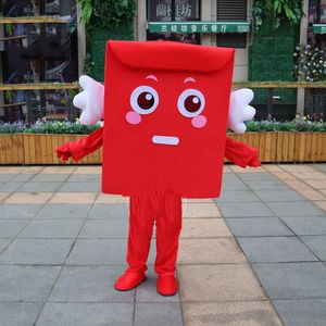 Högkvalitativ Lucky Money Hongbao Mascot Kostym Halloween Jul Fancy Party Dress Cartoon Character Passvagn Karneval Unisex Vuxna Outfit