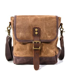 Outdoor Bags Men Canvas Messenger Bag Vintage Water Resistant Waxed Laptop Briefcase Padded Shoulder For Women Handbags Tote