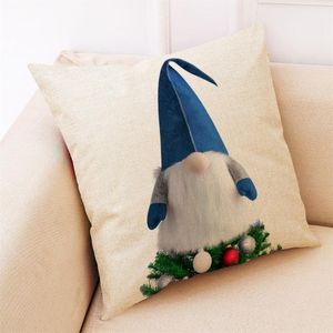 Kussensloop kerstboom kussencases gnome topper patroon gooi kussen cover festival huis decoratieve creatie gezellige hoed