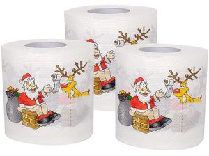 Merry Christmas Santa Claus Toilet Paper Tissue Napkin Prank Fun Birthday Party Novelty Gift Idea