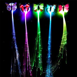 Schmetterling leuchtendes Geflecht leuchtendes Haar buntes Geflecht aus optischen Fasern Filament Kinderspielzeug Ball Requisiten Marktquelle