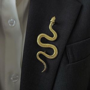 Spille, spille Spille a forma di serpente in metallo carino per donna Uomo Vintage Punk Animal Pin Party Coat Abbigliamento Gioielli Regali