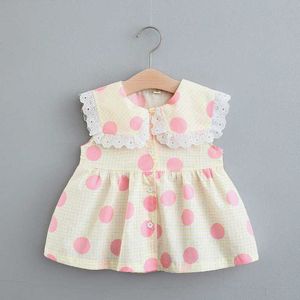 Yenidoğan Bebek Kız Yaz Elbise Kızlar Için Rahat Nokta Kolsuz Prenses 1 Yıl Doğum Günü Elbise Toddler Giysi Bebek Giyim Q0716