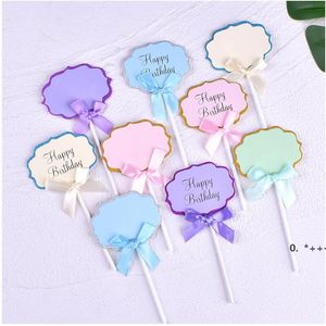 Birthday Handmade Cake Topper Blank Cupcake Toppers Decoration for Party Colorful Food Signs Cheese Baking Supplies 5pcs/lot LLA10482