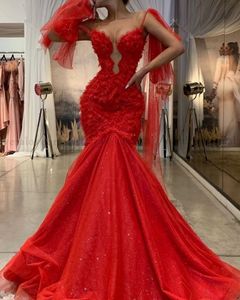 Sexig Robe de Soirée Prom Dress Mermaid Spaghetti Straps Dubai Arabiska Lace Evening Dress Women Party Wear