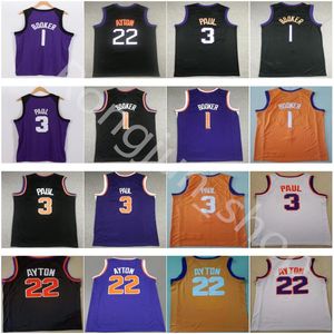 2022 Devin 1 Booker Basketball Chris 3 Paul DeAndre 22 Ayton Purple Black White Orange Mens Jerseys Wholesale