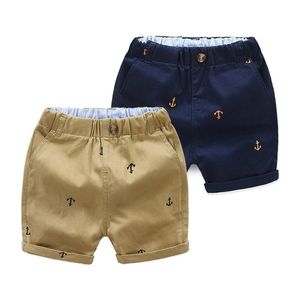 2-9 år barn shorts toddler barn kort byxa sommar bomull ankare pojkar strand fritid capris baby kläder kf553 210723