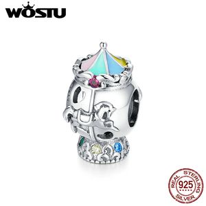 Merry-go-round Charms WOSTU 925 Sterling Silver Childhood Child Toy Charms Beads fit Original Women Bracelets Jewelry CQC1499 Q0531
