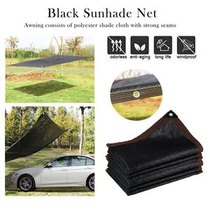 Shade 12/18 Pin Black Sunshade Net Outdoor Encrypted Thick Sun Screen Canopy Cover Courtyard Balcony Greenhouse Plant Room S