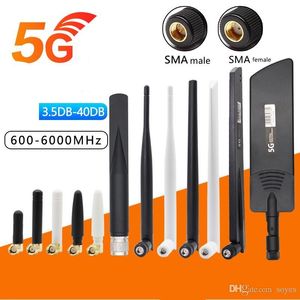 OEM 5G 외부 안테나 3G 4G LTE 풀 밴드 무 지향성 90도 팔꿈치 접이식 접착제 스틱 SMA 커넥터 5GCPE 라우터 안테나 공장