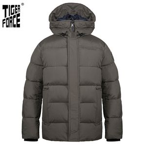 Força de Tigre Winter Men's Jackets Mid-Length Mid-Compandeu Jaqueta de Inverno Capuz Forro de Forro Quente Marcadores Casuais Homem Parka 70750 211204