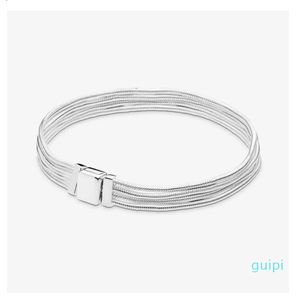 Bracciale a catena multi-serpente Reflexions in argento sterling 925, adatto per un autentico fascino europeo ciondola per accessori di gioielli fai da te alla moda da donna