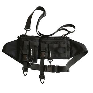 Techwear Multi-Pocket Tactical Functional Waist Pack Casual Telefon Påse Utomhus Running Hip Hop Chest Rig Belt Bags Streetwear 211028