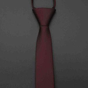 Wholesale wine red ties resale online - Neck Ties Korean version matte free wine red tie male zipper bridegroom wedding suit business shirt student trend