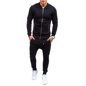 Mola de alta qualidade mens algodão preto esportes jogging ternos conjuntos homem ginásio vestuário tracksuit u