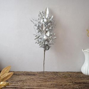 Christmas Decorations Arrival Artificial Flowers Branch For Club Decoration Golden Silver ChristmasBerry Spray Stem Of Faux Berries Autumn