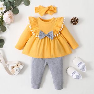 Clothing Sets 3Pcs Born Baby Girl Clothes Set Toddler Outfits Bodysuit + Pants Infant Kids 3 Months Sale