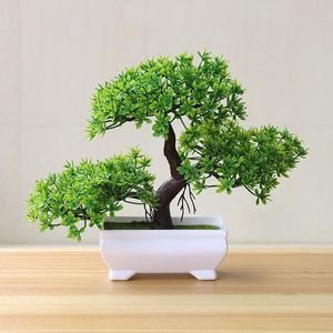 Dekoratif çiçek çelenk yapay bitkiler bonsai küçük ağaç pot sahte saksı süslemeleri ev dekorasyon el masa karşılama çamı
