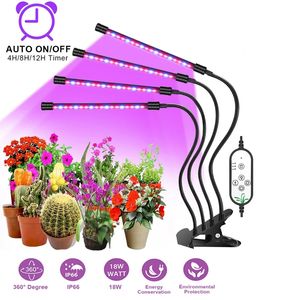 Phytolamps a spettro completo USB DC5V Grow Light con timer 9W 18W 27W 36W Clip da tavolo LED Phyto Lamps per piante Fiori Grower Lights