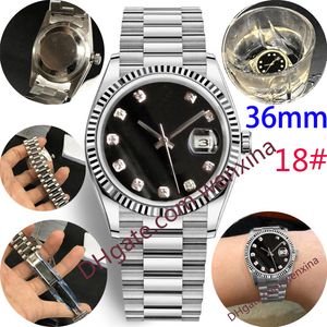 20 jakości męski zegarek diamentowy zegarek 36mm klasyczny montre de luxe 2813 automatyczny mechaniczny wodoodporny damski zegarek ze stali nierdzewnej
