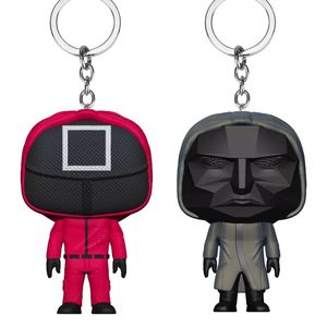 Bläckfisk spel figurer mask keychain charms tillbehör runt sex cosplay nyckelringar för damer kvinnor män Kids nyckelkedjor gåva