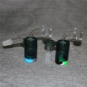 Nargile 14mm Cam Kül Alıcı ile 5 ml Silikon Konteyner Reclaimer Erkek Kadın Ashcatchers Kuvars Banger Su Bongs Dab Rigs