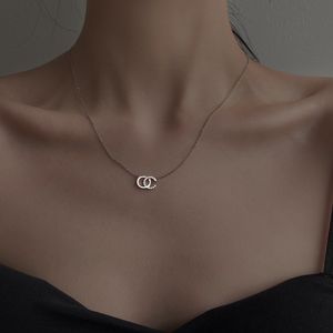 925女性のためのスターリングシルバーサークル2021トレンディな手紙襟の襟のニッチデザインネックレス
