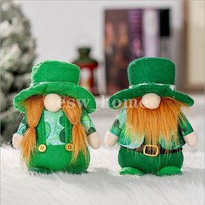 Festa suprimentos st patrick's gnomo boneca sueco tomte escandinavo chapéu verde trevo boneca de pelúcia festival irlandês decoração por atacado