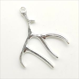 Wholesale 20pcs/Lot Antlers Alloy Charms Pendant Retro Jewelry Making DIY Keychain Pendant For Bracelet Earrings 51x40mm