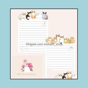 Geschenkpapier, Event, Partyzubehör, festlich, 9 Stück/Set, 3 Umschläge, 6 Briefpapiere, Katze, Planet, Blumen, Briefpapier, Umschlag-Set S