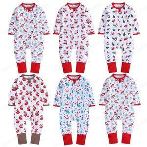 Baby jumpsuit jul romper onesie santa claus snögubbe långärmad höst bomull nyfödd tecknad kläder