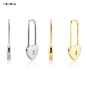 Kikichicc 100% 925 Ayar Gümüş Altın Kalp Soyunma Kare Hoops Daire Piercing Pendiente Lüks Kadın Moda Takı 2021