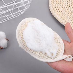 Exfoliating imitação loofah pad banho spa corpo scrubber sisal fibra chuveiro esponja de volta escova para homens mulheres lle11941