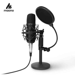 Maono Podcast Microfone Kit 3.5mm Condensador Estúdio Microfono Computador Profissional Mic Mic YouTube Skype Gaming PC Portátil