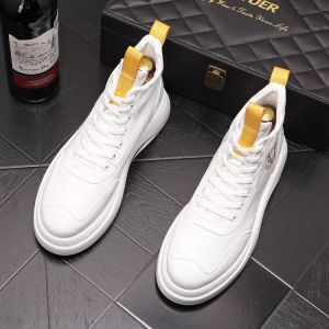 Nova moda alta top sapatos casuais para homem cor branco zip altura crescente plataforma sapato homens casuais homens designer sapatos