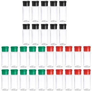 Bottiglie di spezie vuote in plastica da 60 ml 80 ml, barattolo di condimento per sale e pepe - per conservare e distribuire spezie, polveri di erbe barattoli di spezie trasparenti perfetti